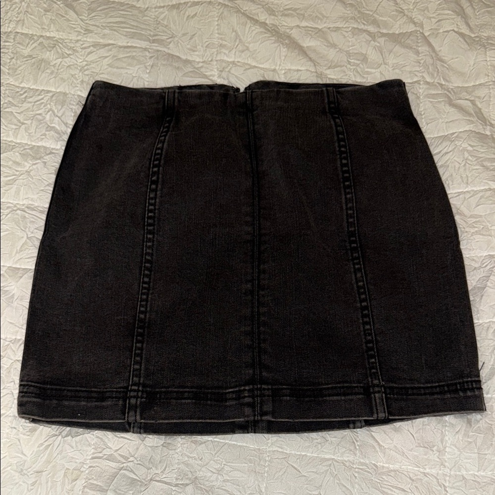 Classic Black Denim Skirt